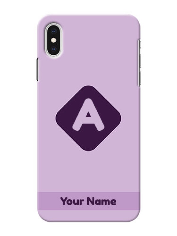 Custom iPhone Xs Max Custom Mobile Case with Custom Letter in curved badge Design