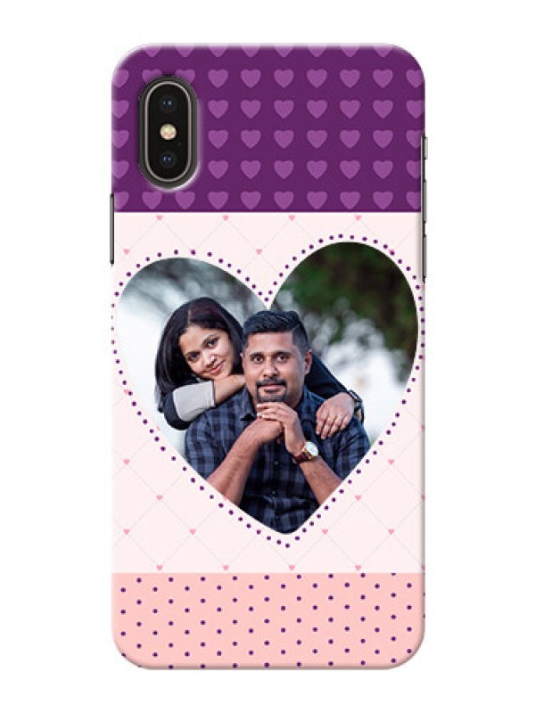 Custom iPhone XS Mobile Back Covers: Violet Love Dots Design