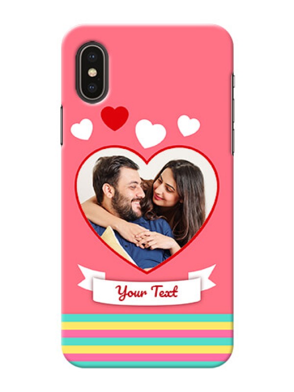 Custom iPhone XS Personalised mobile covers: Love Doodle Design