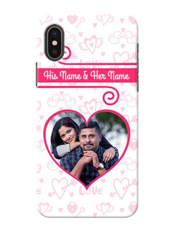 Custom iPhone XS Personalized Phone Cases: Heart Shape Love Design