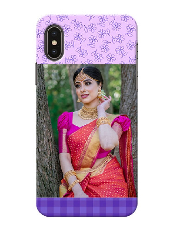 Custom iPhone XS Mobile Cases: Purple Floral Design