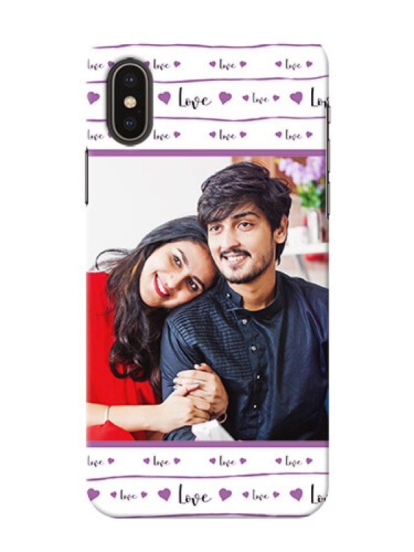 Custom iPhone XS Mobile Back Covers: Couples Heart Design