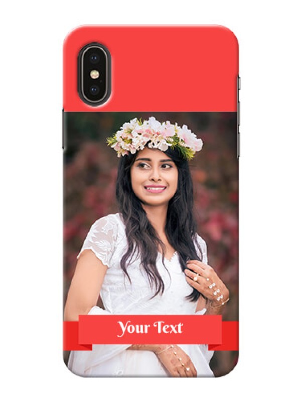 Custom iPhone XS Personalised mobile covers: Simple Red Color Design