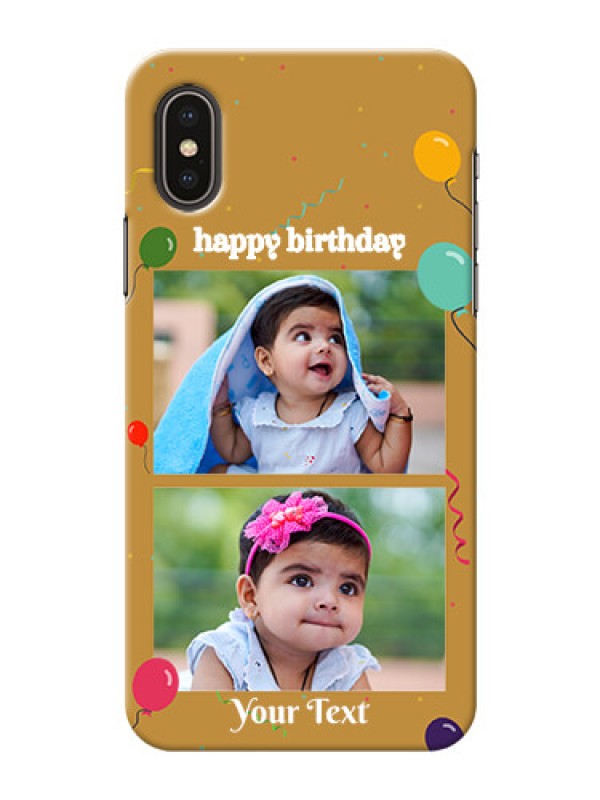 Custom iPhone XS Phone Covers: Image Holder with Birthday Celebrations Design