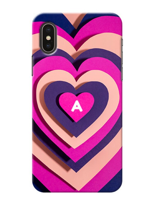 Custom iPhone Xs Custom Mobile Case with Cute Heart Pattern Design