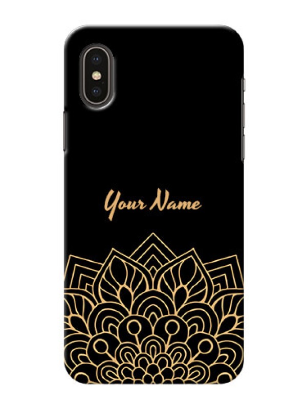 Custom iPhone Xs Back Covers: Golden mandala Design