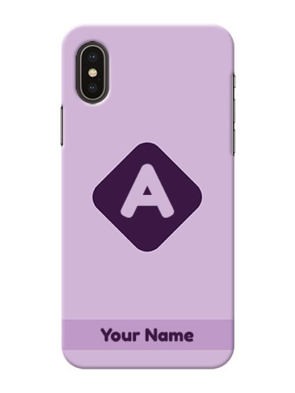 Custom iPhone Xs Custom Mobile Case with Custom Letter in curved badge Design
