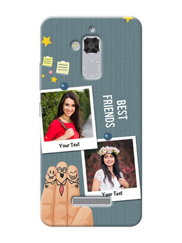 Custom Asus Zenfone 3 Max ZC520TL 3 image holder with sticky frames and friendship day wishes Design
