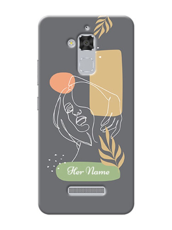Custom zenfone 3 Max Zc520Tl Phone Back Covers: Gazing Woman line art Design