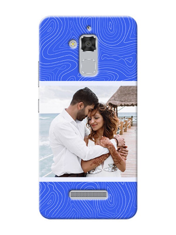 Custom zenfone 3 Max Zc520Tl Mobile Back Covers: Curved line art with blue and white Design