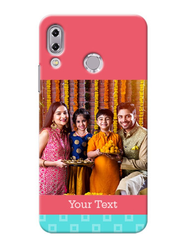 Custom Asus Zenfone 5Z ZS620KL Pink And Blue Pattern Mobile Case Design