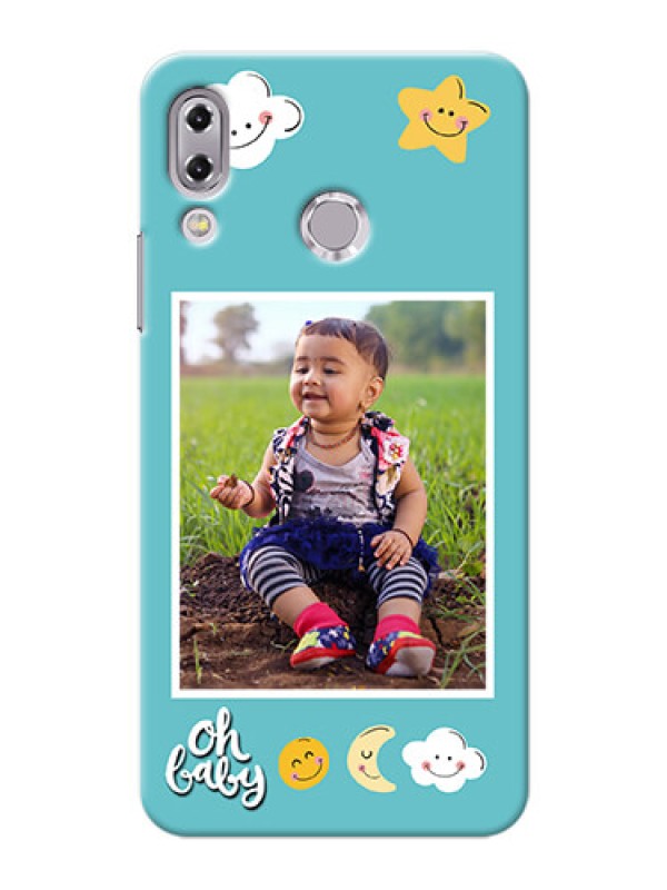 Custom Asus Zenfone 5Z ZS620KL kids frame with smileys and stars Design
