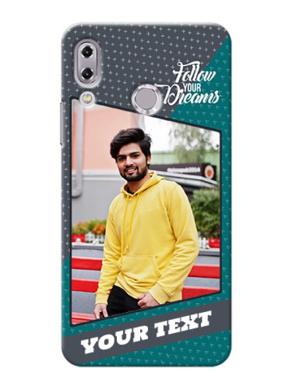 Custom Asus Zenfone 5Z ZS620KL 2 colour background with different patterns and dreams quote Design