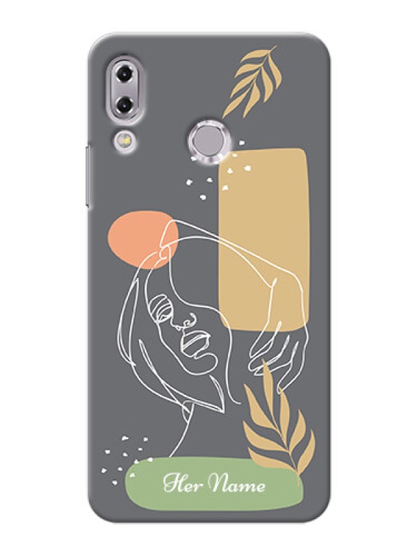 Custom zenfone 5Z Zs620Kl Phone Back Covers: Gazing Woman line art Design