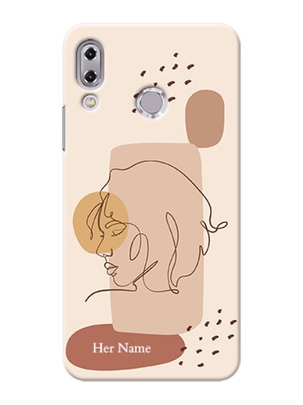 Custom zenfone 5Z Zs620Kl Custom Phone Covers: Calm Woman line art Design