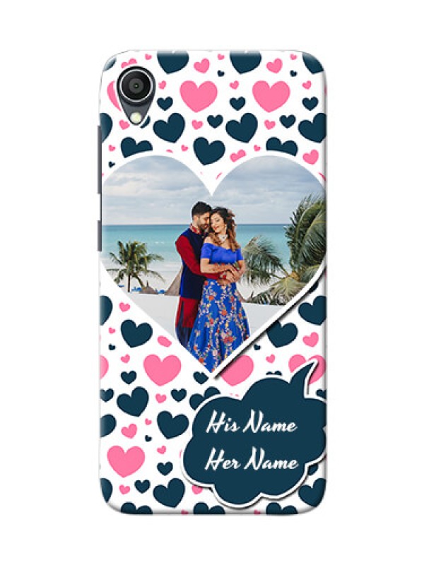 Custom Zenfone Lite L1 Mobile Covers Online: Pink & Blue Heart Design