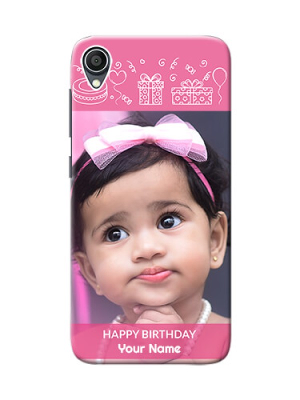 Custom Zenfone Lite L1 Custom Mobile Cover with Birthday Line Art Design