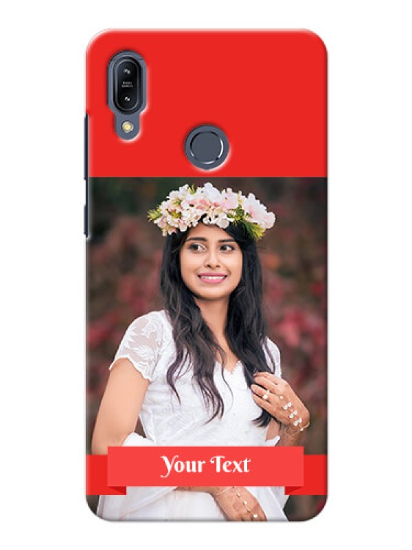 Custom Asus Zenfone Max M2 Personalised mobile covers: Simple Red Color Design