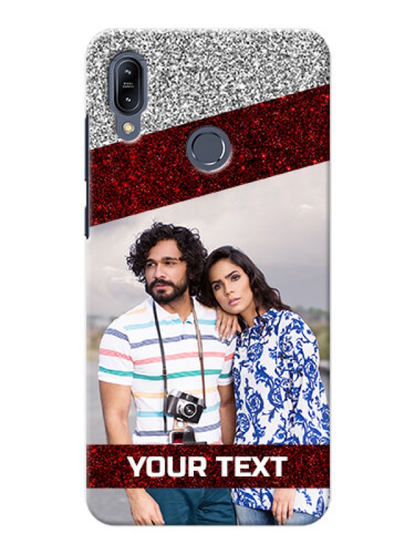 Custom Asus Zenfone Max M2 Mobile Cases: Image Holder with Glitter Strip Design