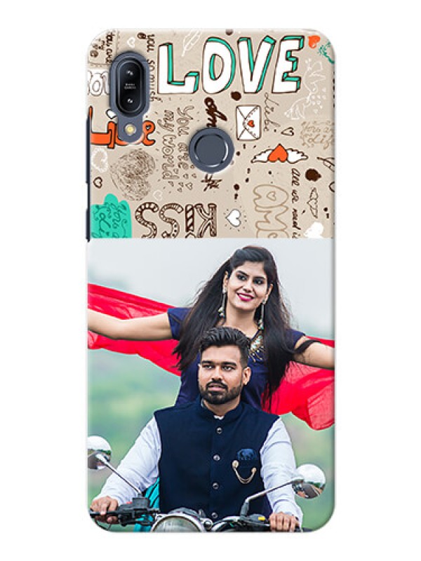 Custom Asus Zenfone Max M2 Personalised mobile covers: Love Doodle Pattern 