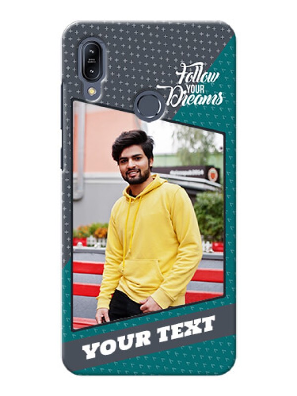 Custom Asus Zenfone Max M2 Back Covers: Background Pattern Design with Quote