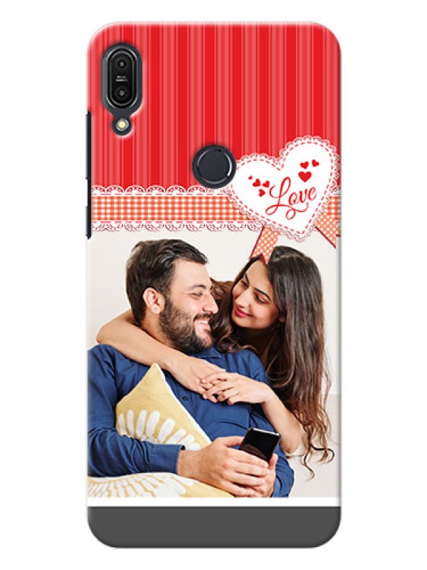 Custom Asus Zenfone Max Pro M1 Red Pattern Mobile Cover Design