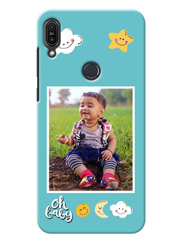 Custom Asus Zenfone Max Pro M1 kids frame with smileys and stars Design