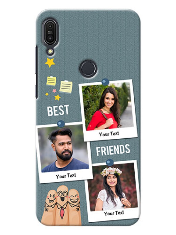 Custom Asus Zenfone Max Pro M1 3 image holder with sticky frames and friendship day wishes Design
