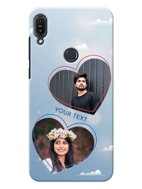 Custom Asus Zenfone Max Pro M1 couple heart frames with sky backdrop Design