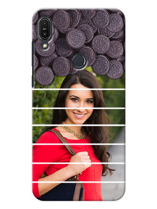 Custom Asus Zenfone Max Pro M1 oreo biscuit pattern with white stripes Design