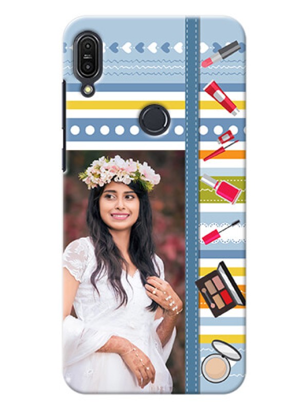Custom Asus Zenfone Max Pro M1 hand drawn backdrop with makeup icons Design