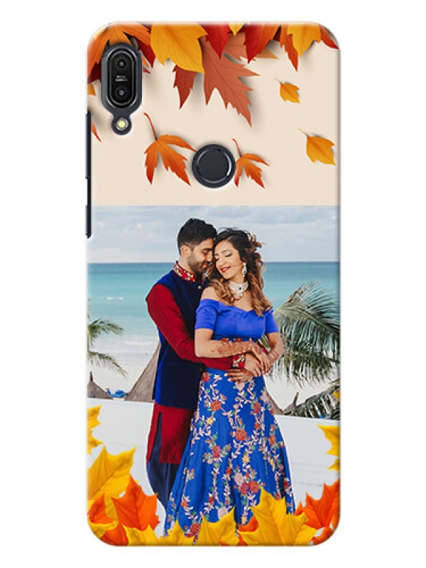 Custom Asus Zenfone Max Pro M1 autumn maple leaves backdrop Design