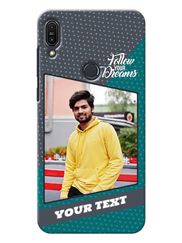 Custom Asus Zenfone Max Pro M1 2 colour background with different patterns and dreams quote Design