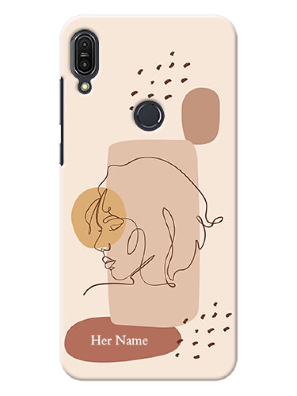 Custom zenfone Max Pro M1 Custom Phone Covers: Calm Woman line art Design