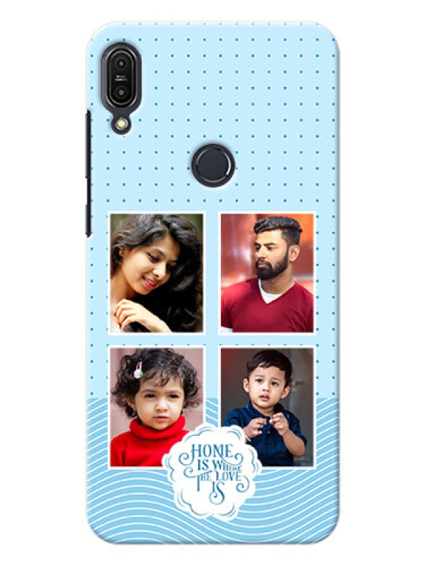 Custom zenfone Max Pro M1 Custom Phone Covers: Cute love quote with 4 pic upload Design