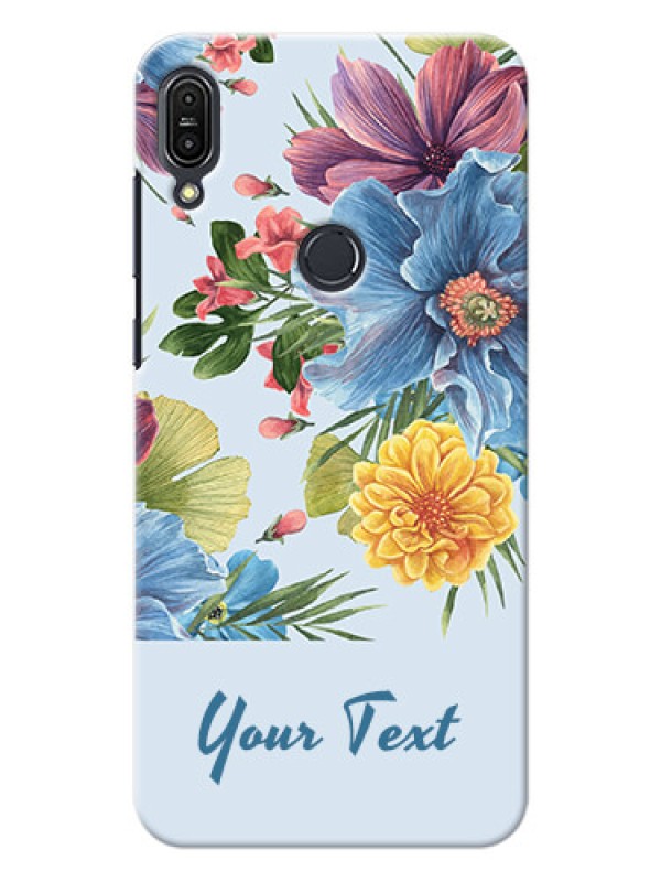 Custom zenfone Max Pro M1 Custom Phone Cases: Stunning Watercolored Flowers Painting Design