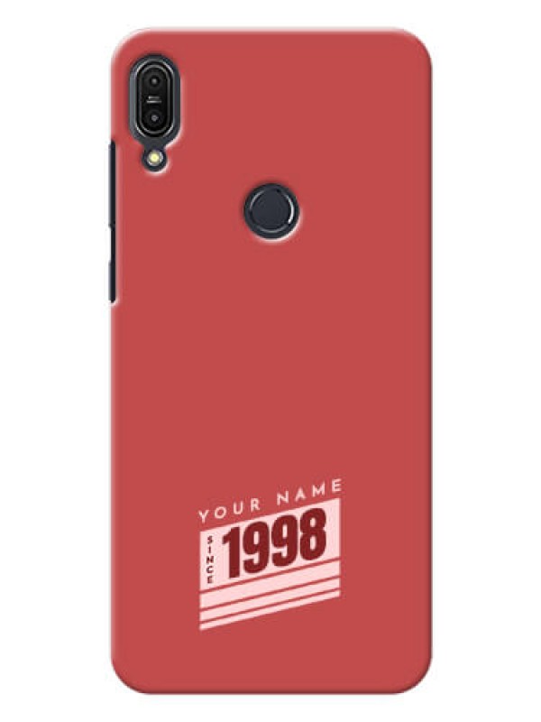Custom zenfone Max Pro M1 Phone Back Covers: Red custom year of birth Design