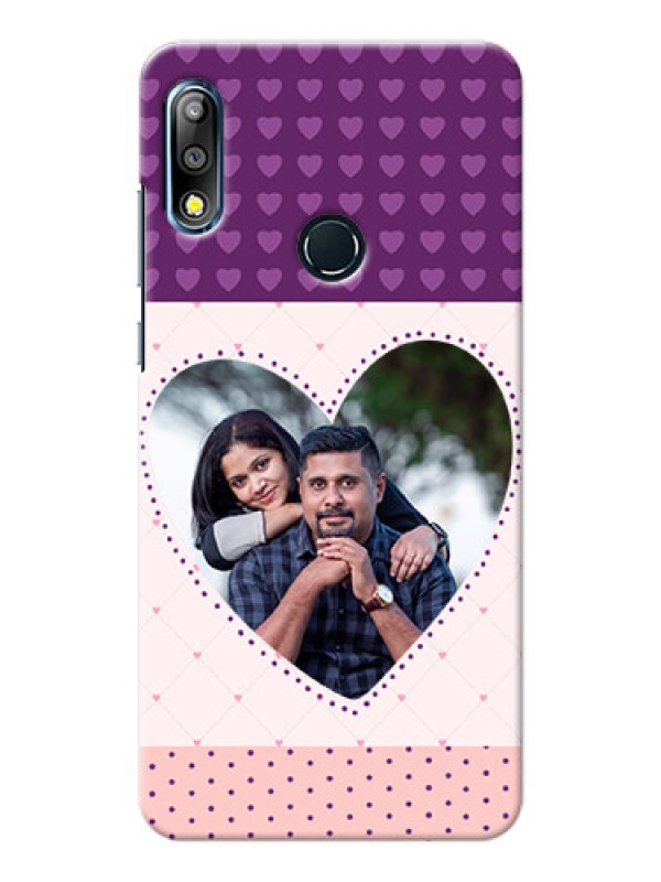 Custom Zenfone Max Pro M2 Mobile Back Covers: Violet Love Dots Design
