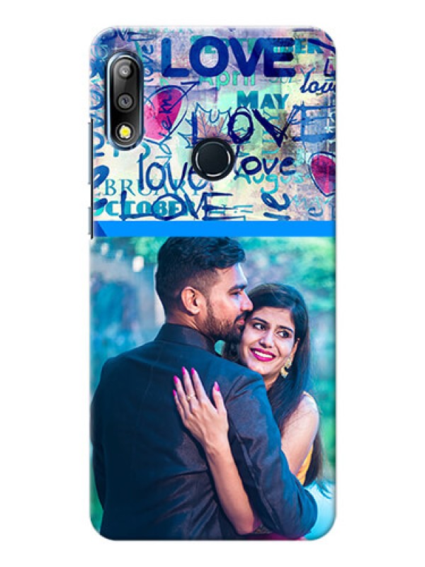 Custom Zenfone Max Pro M2 Mobile Covers Online: Colorful Love Design