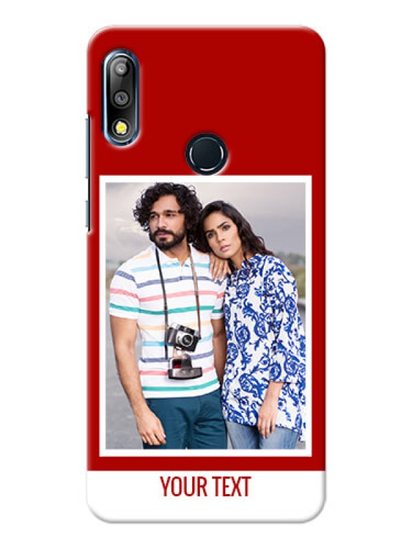 Custom Zenfone Max Pro M2 mobile phone covers: Simple Red Color Design