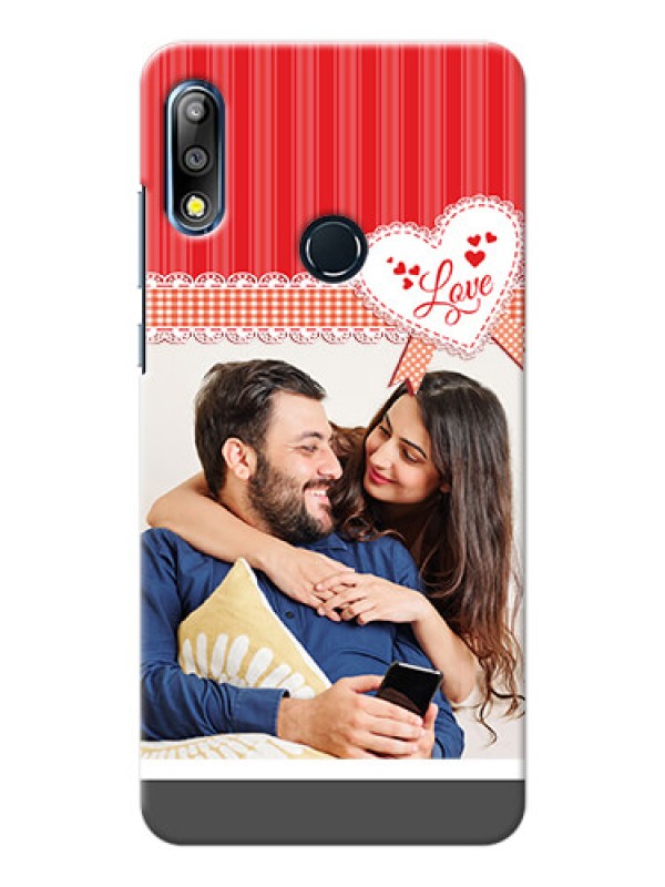 Custom Zenfone Max Pro M2 phone cases online: Red Love Pattern Design