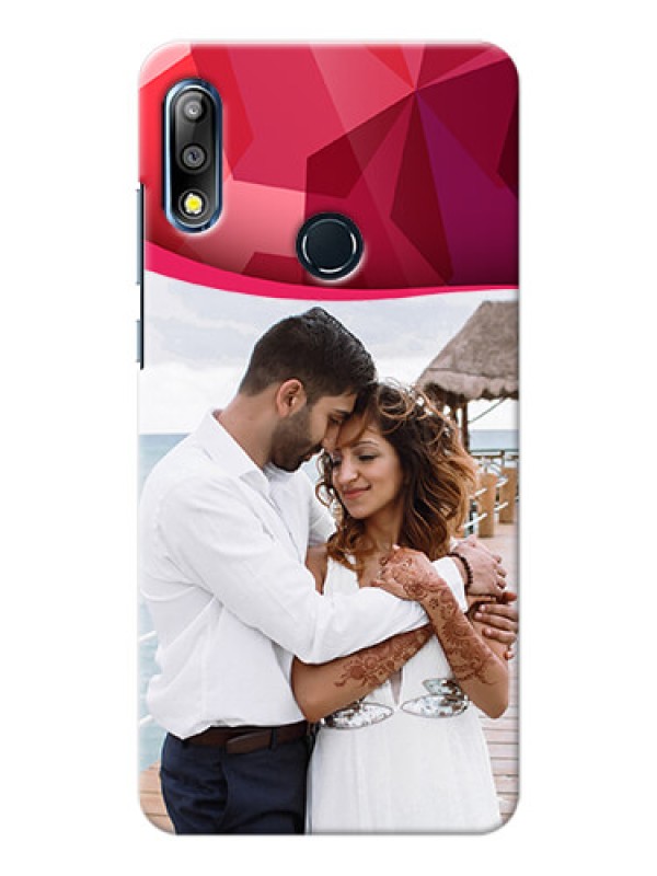 Custom Zenfone Max Pro M2 custom mobile back covers: Red Abstract Design