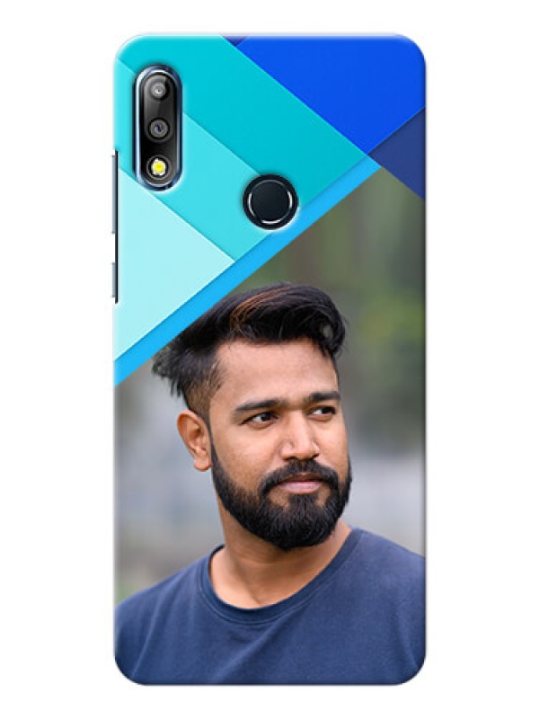 Custom Zenfone Max Pro M2 Phone Cases Online: Blue Abstract Cover Design