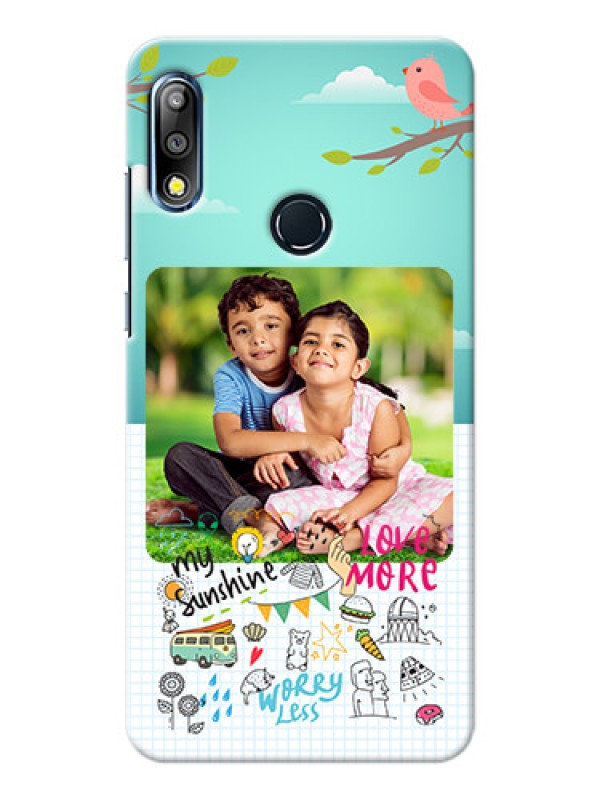 Custom Zenfone Max Pro M2 phone cases online: Doodle love Design