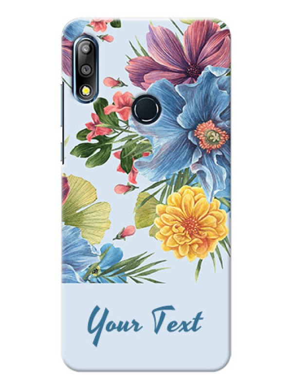 Custom zenfone Max Pro M2 Custom Phone Cases: Stunning Watercolored Flowers Painting Design