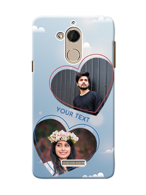 Custom Coolpad Note 5 couple heart frames with sky backdrop Design