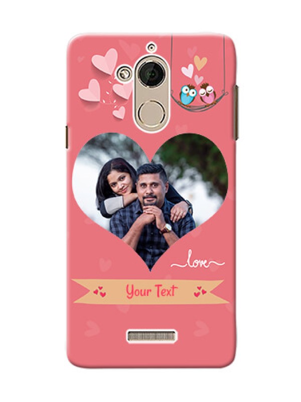 Custom Coolpad Note 5 heart frame with love birds Design