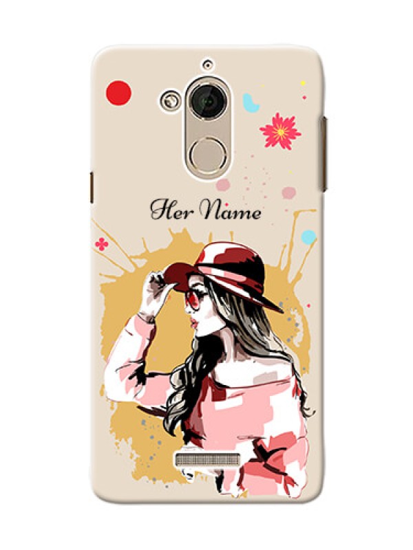 Custom Coolpad Note 5 Back Covers: Women with pink hat Design