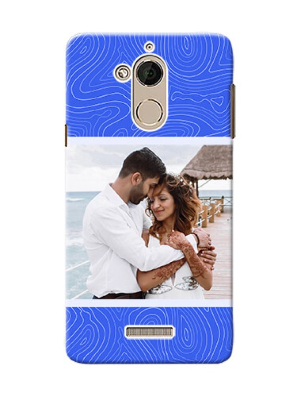 Custom Coolpad Note 5 Mobile Back Covers: Curved line art with blue and white Design