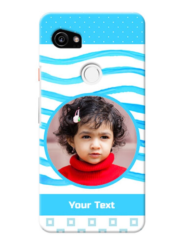 Custom Google Pixel 2 XL phone back covers: Simple Blue Case Design